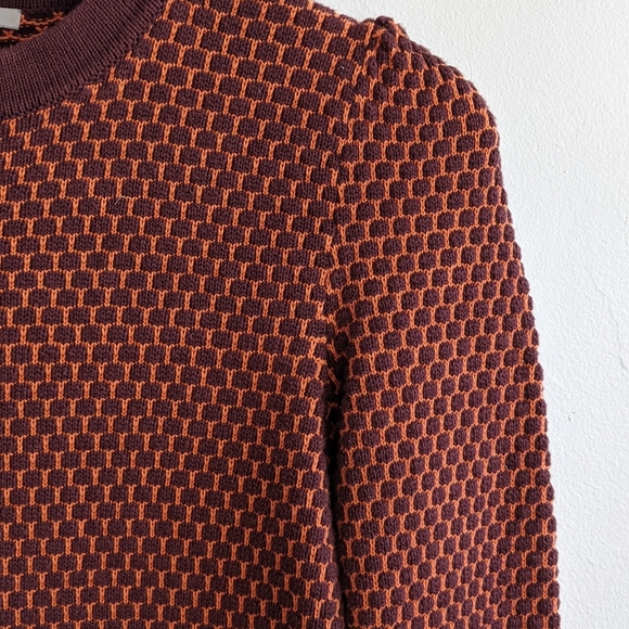 COS Raised Knit Long Sleeve Dress Orange Plum XS - Picture 5 of 8